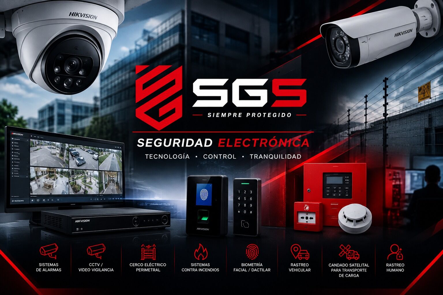 Soluciones de seguridad electrónica SG5: CCTV, alarmas, control de acceso, GPS y candados satelitales